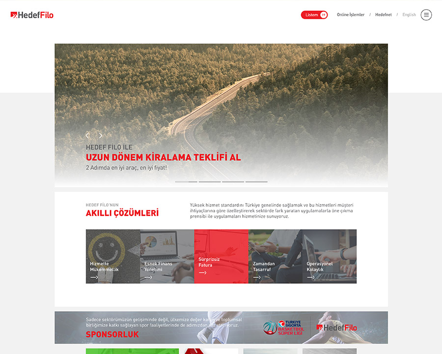 Hedef Filo desktop interface preview