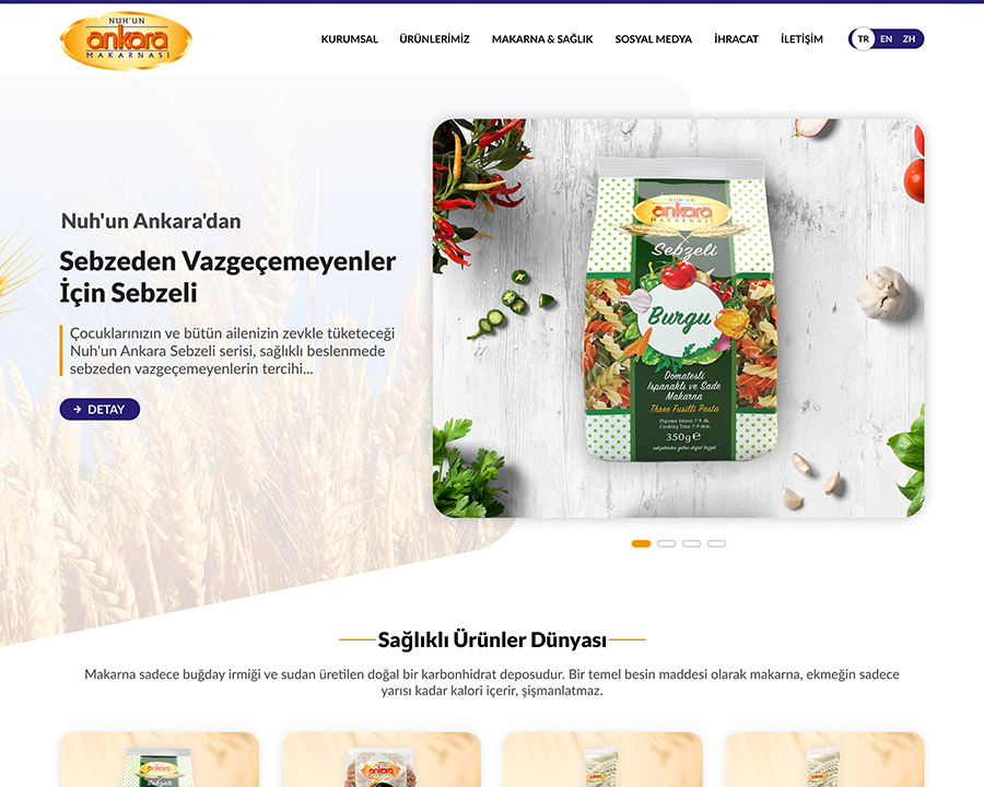 Nuh'un Ankara Makarnası desktop interface preview